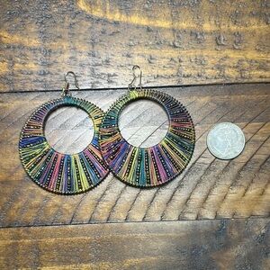 Target Red and Pink Hoop Earrings Textile Texture